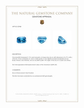 1.95 Ct. Blue Zircon from Ceylon (Sri Lanka) Appraisal