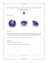 6.31 Ct. Purple Amethyst from Brazil Appraisal