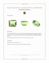 5.93 Ct. Yellowish Green Prasiolite from Brazil Appraisal