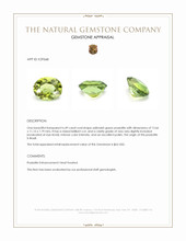 6.49 Ct. Yellowish Green Prasiolite from Brazil Appraisal