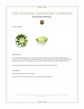 6.19 Ct. Yellowish Green Prasiolite from Brazil Appraisal