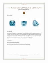 1.61 Ct. Blue Zircon from Ceylon (Sri Lanka) Appraisal