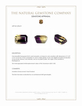 8.02 Ct. Bi Color Ametrine from Madagascar Appraisal