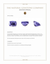 3.10 Ct. Violet Tanzanite from Tanzania Appraisal