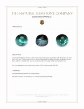 3.16 Ct. Bluish Green Cabochon Tourmaline from Brazil Appraisal
