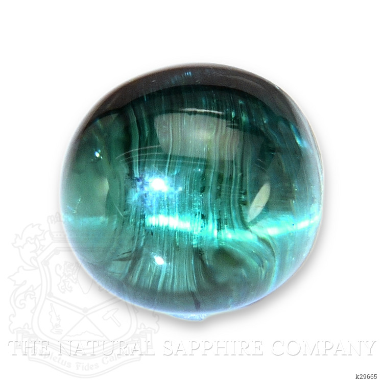 3.16 Ct. Bluish Green Cabochon Tourmaline from Brazil
