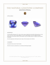 3.07 Ct. Violetish Blue Tanzanite from Tanzania Appraisal