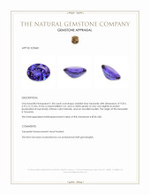 1.84 Ct. Violetish Blue Tanzanite from Tanzania Appraisal