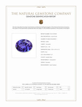 1.84 Ct. Violetish Blue Tanzanite from Tanzania Scan Report