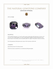 1.35 Ct. Purple Spinel from Ceylon (Sri Lanka) Appraisal