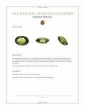 5.01 Ct. Yellowish Green Chrysoberyl from Ceylon (Sri Lanka) Appraisal
