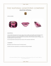 2.20 Ct. Purplish Red Rhodolite Garnet from Ceylon (Sri Lanka) Appraisal