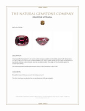 1.62 Ct. Purplish Red Rhodolite Garnet from Ceylon (Sri Lanka) Appraisal