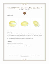 1.61 Ct. Greenish Yellow Cabochon Chrysoberyl from Tanzania Appraisal