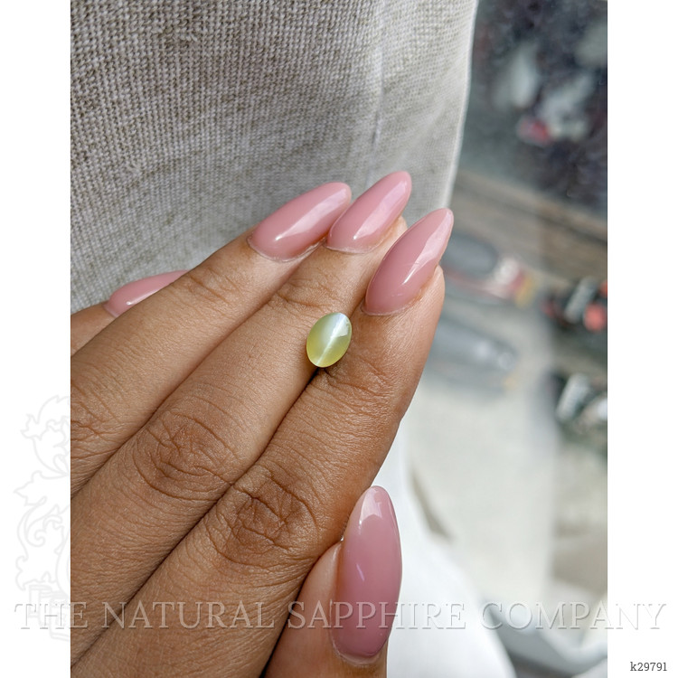 2.05 Ct. Greenish Yellow Cabochon Chrysoberyl from Tanzania