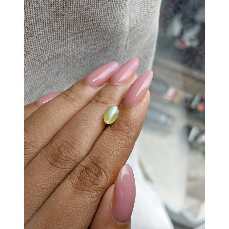 2.05 Ct. Greenish Yellow Cabochon Chrysoberyl from Tanzania