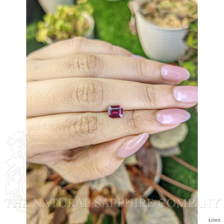 1.31 Ct. Purplish Red Rhodolite Garnet from Ceylon (Sri Lanka)