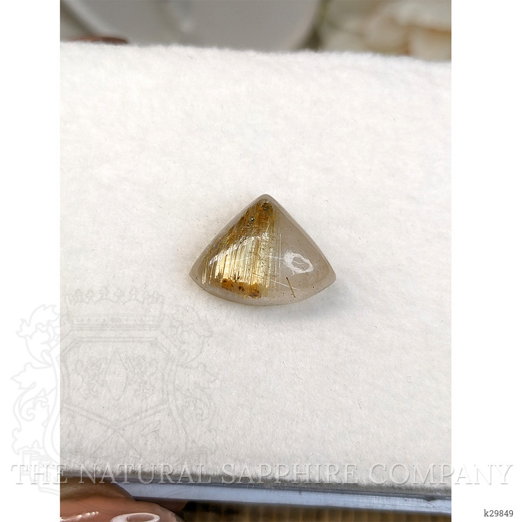 10.42 Ct. Yellow Cabochon Rutilated Quartz from Ceylon (Sri Lanka)