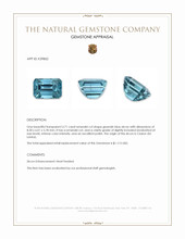 3.71 Ct. Greenish Blue Zircon from Ceylon (Sri Lanka) Appraisal