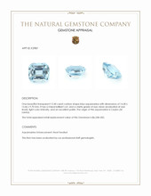 12.40 Ct. Blue Aquamarine from Ceylon (Sri Lanka) Appraisal