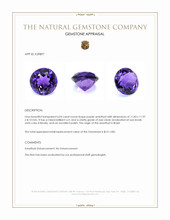 6.04 Ct. Purple Amethyst from Brazil Appraisal