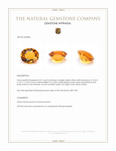 6.07 Ct. Orangish Yellow Citrine from Brazil Appraisal