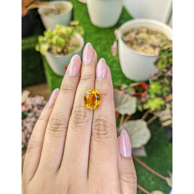 6.07 Ct. Orangish Yellow Citrine from Brazil