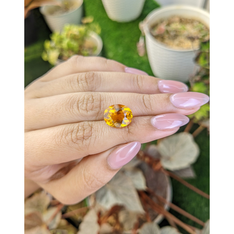 5.79 Ct. Orangish Yellow Citrine from Brazil
