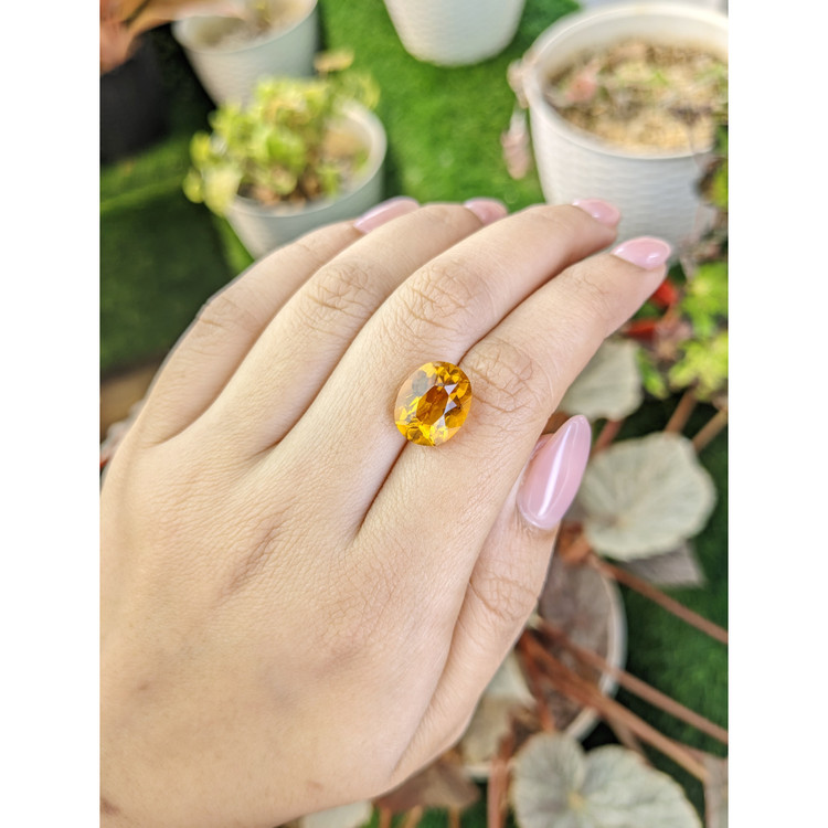 5.79 Ct. Orangish Yellow Citrine from Brazil