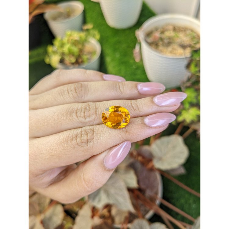 8.06 Ct. Orangish Yellow Citrine from Brazil
