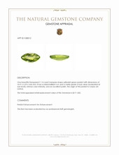 1.14 Ct. Yellowish Green Peridot from Ceylon (Sri Lanka) Appraisal