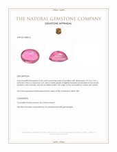 2.46 Ct. Pink Cabochon Tourmaline from Ceylon (Sri Lanka) Appraisal