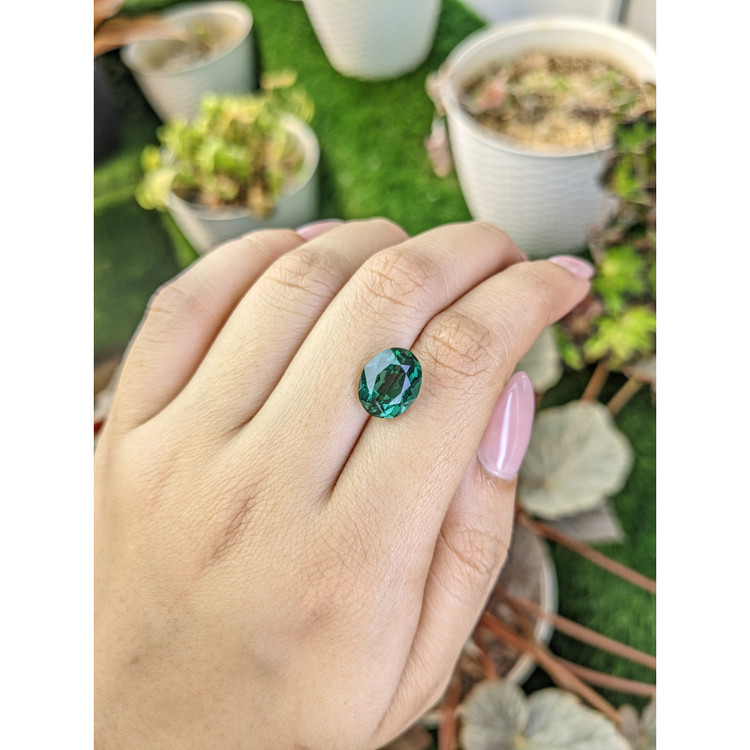 4.48 Ct. Bluish Green Prasiolite from Brazil