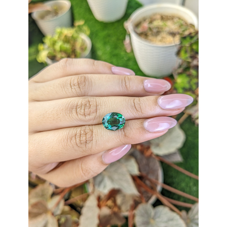4.48 Ct. Bluish Green Prasiolite from Brazil