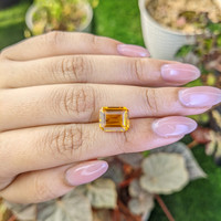 4.51 Ct. Orangish Yellow Citrine from Ceylon (Sri Lanka) Life Style