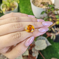 6.55 Ct. Orangish Yellow Citrine from Ceylon (Sri Lanka) Life Style