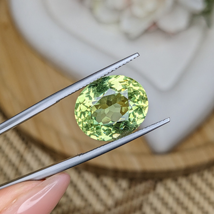 10.19 Ct. Yellowish Green Prasiolite from Brazil