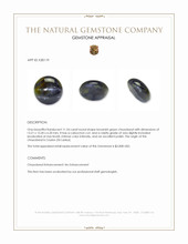 11.54 Ct. Brownish Green Cabochon Chrysoberyl from Ceylon (Sri Lanka) Appraisal