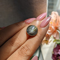 11.54 Ct. Brownish Green Cabochon Chrysoberyl from Ceylon (Sri Lanka) Life Style