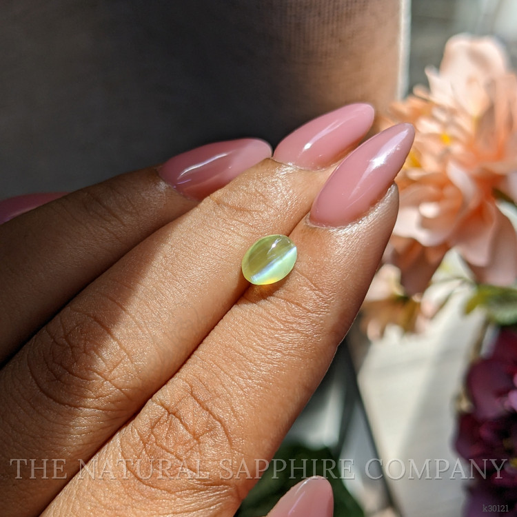 2.10 Ct. Greenish Yellow Cabochon Chrysoberyl from Madagascar