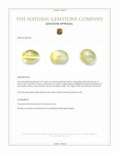 3.70 Ct. Greenish Yellow Cabochon Chrysoberyl from Tanzania Appraisal