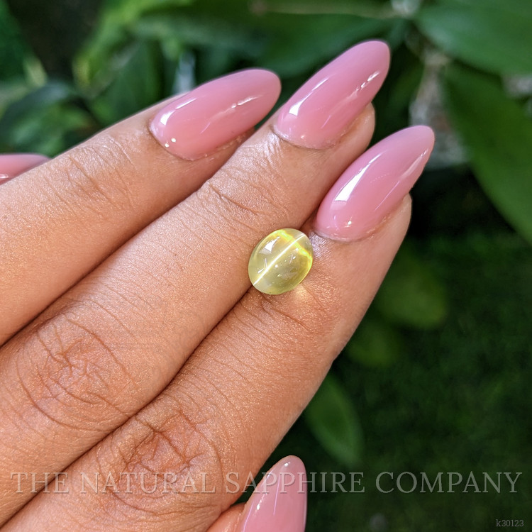 3.70 Ct. Greenish Yellow Cabochon Chrysoberyl from Tanzania