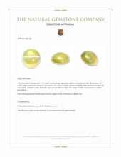 1.10 Ct. Greenish Yellow Cabochon Chrysoberyl from Ceylon (Sri Lanka) Appraisal