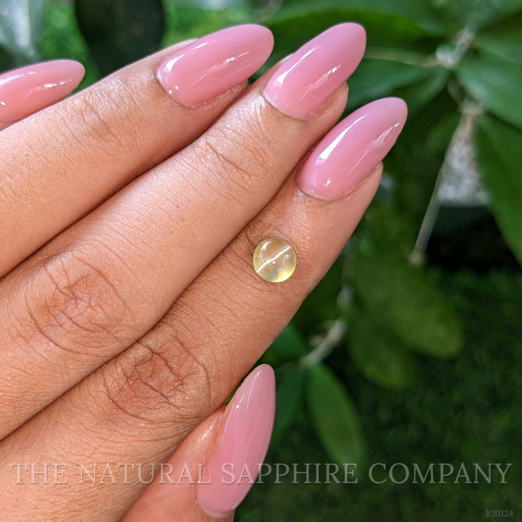 1.10 Ct. Greenish Yellow Cabochon Chrysoberyl from Ceylon (Sri Lanka)