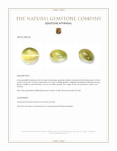 4.18 Ct. Greenish Yellow Cabochon Chrysoberyl from Ceylon (Sri Lanka) Appraisal