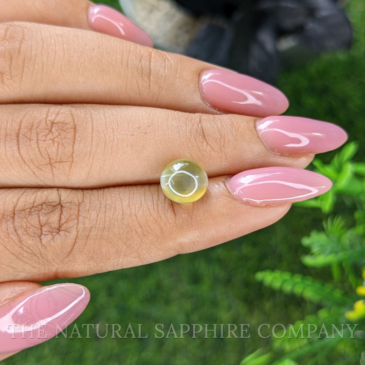 4.18 Ct. Greenish Yellow Cabochon Chrysoberyl from Ceylon (Sri Lanka)