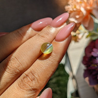 4.18 Ct. Greenish Yellow Cabochon Chrysoberyl from Ceylon (Sri Lanka) Life Style