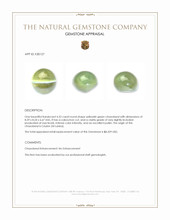 4.52 Ct. Yellowish Green Cabochon Chrysoberyl from Ceylon (Sri Lanka) Appraisal
