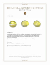 3.33 Ct. Yellowish Green Cabochon Chrysoberyl from Madagascar Appraisal