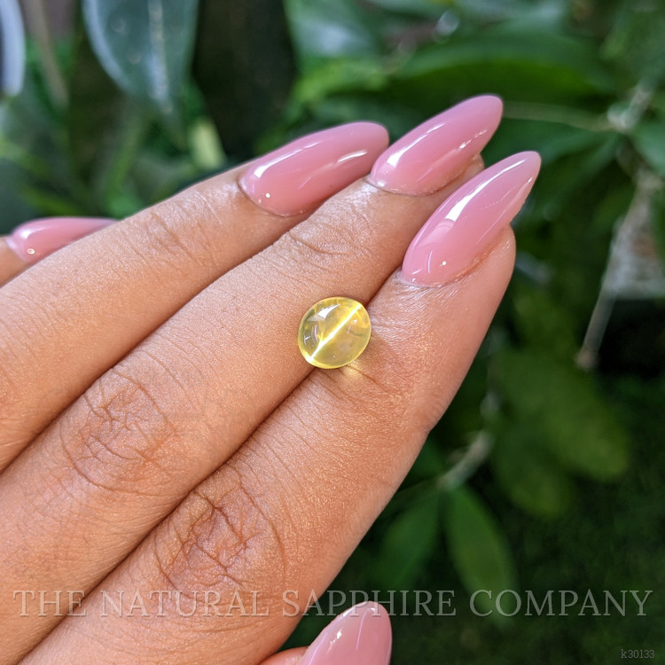 3.33 Ct. Yellowish Green Cabochon Chrysoberyl from Madagascar